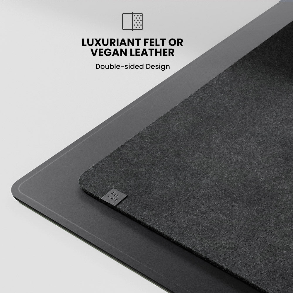 HEXCAL| Leather Desk Pad & Mouse Pad | Waterproof Vegan Leather Desk Pad | Black